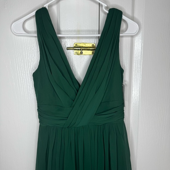 Dessy Collection Vivian Diamond Hunter Green Dress - Picture 4 of 7